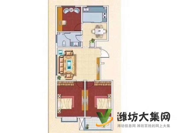 高新近濰縣路旁 金潤世家 電梯三室 有空調 拎包入